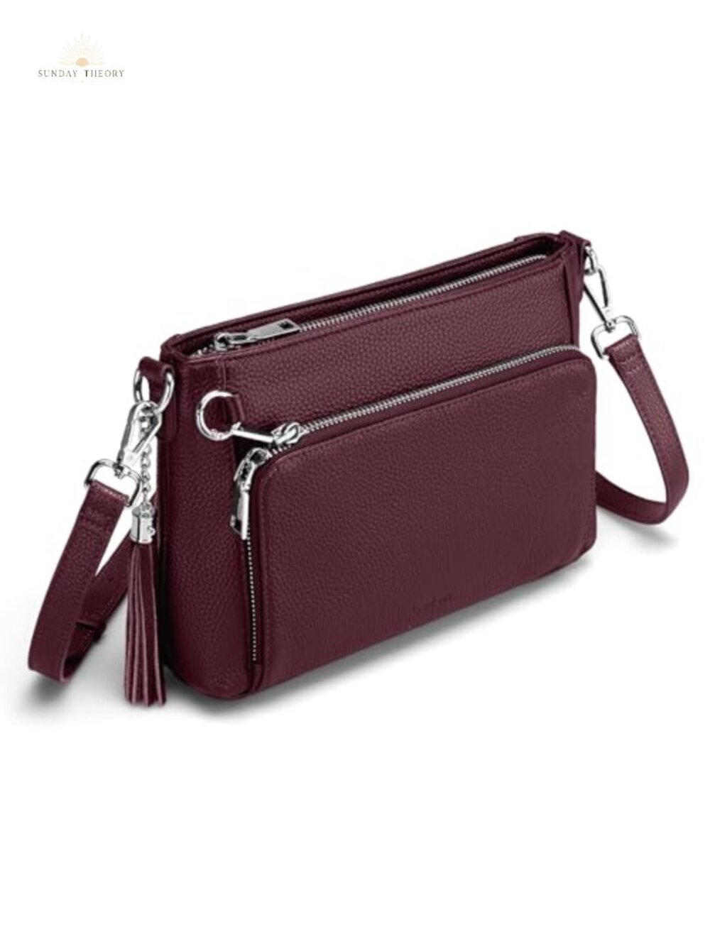 Genuine Leather Crossbody Bag with RFID Wallet & Card Slots